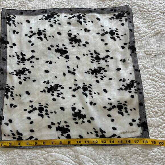 Pinky & Dianne Scarf Dalmatian Print 18 in x 18 in Square Sheer Lightweight - Picture 5 of 6